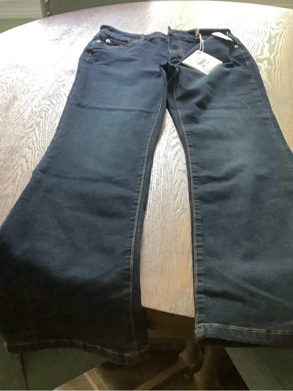 Tahari Dark Blue Wide Leg Jeans